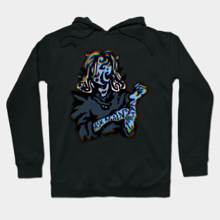 Ask Again Later. Glitchcore Cloud Blue Hoodie